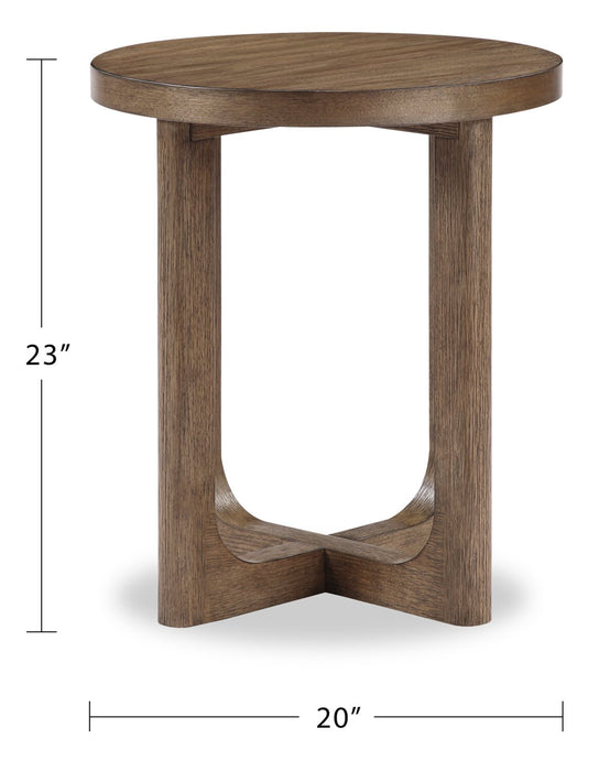 Maxwell 20\" Round End Table - Light Brown Hickory