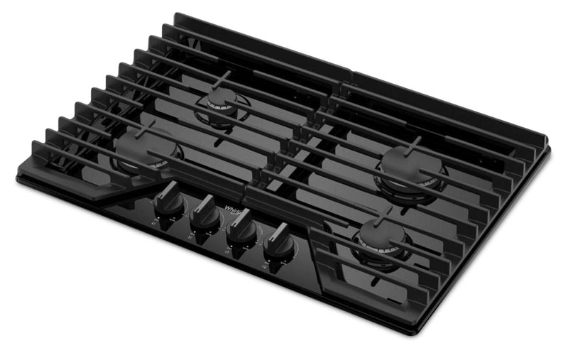 Whirlpool 30\" Gas Cooktop with EZ-2-Lift™ Hinged Cast-Iron Grates - WCGK5030PB