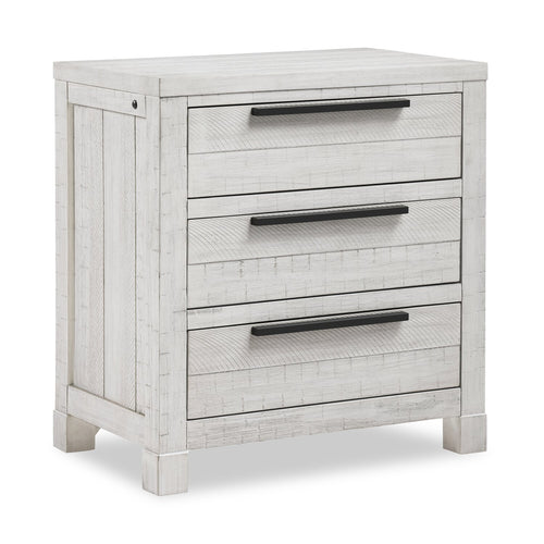 Haven Bedside 3-Drawer Nightstand with USB Port, 26"W x 28"H - White 