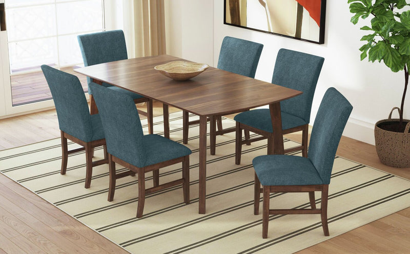 Rain 7-Piece Rectangle Dining Set - Blue