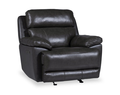 Sorrento 42" Genuine Leather Power Reclining Chair with USB Port - Charcoal Grey | Fauteuil à inclinaison électrique Sorrento de 42 po en cuir véritable avec port USB - gris anthracite