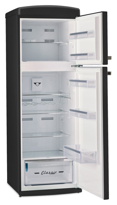 Unique Classic Retro 24\" 11 Cu Ft. Top Freezer Refrigerator – Matte Black - UNQ-310L MB TM