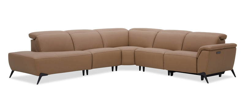 Valencia 5-Piece Left-Facing Power Reclining Sectional - Blanca Macha