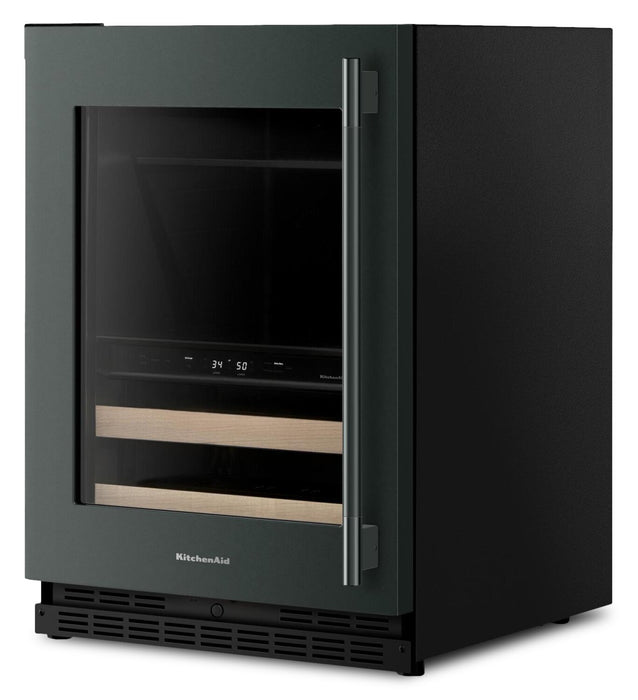 KitchenAid 24\" Beverage Centre with Wood-Front Racks – Black Ore - KUBL524SJP