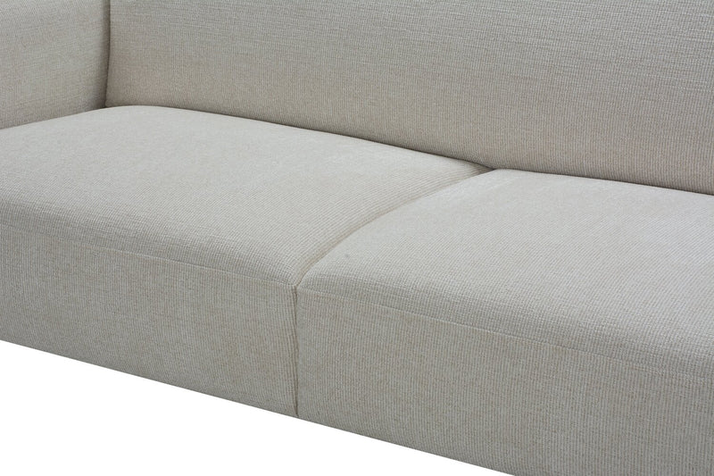 Sadie 63\" Fabric Loveseat with Rubberwood Legs – Beige