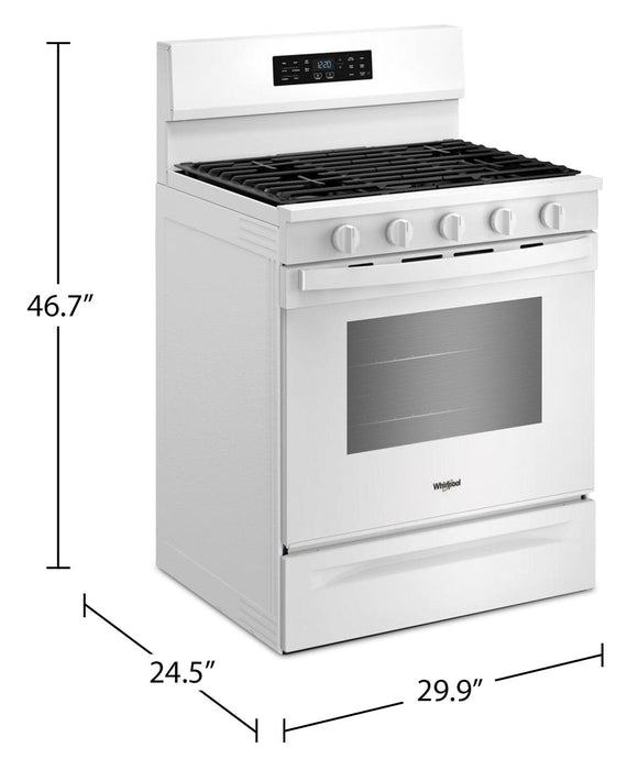 Whirlpool 5.0 Cu. Ft. Gas Range with Air Cooking – White - WFGS5730SW