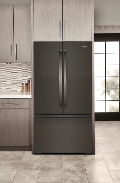Whirlpool 36\" 24 Cu. Ft. True Counter Depth French Door Refrigerator – Black Stainless Steel - WRFC3036RV