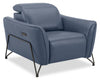 Riviera Top-Grain Genuine Leather Power Reclining Chair - Blue