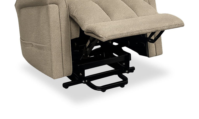 Linton 35.5” Linen-Look Fabric Power Lift Reclining Chair – Mushroom 