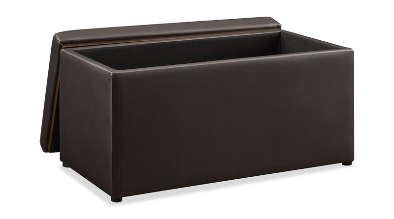 Edmonton 32\" Faux Leather Storage Ottoman - Espresso
