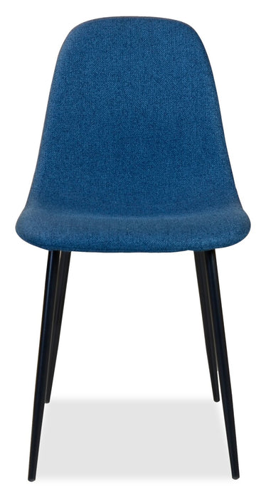Jax Dining Chair with Polyester Fabric, Metal - Blue