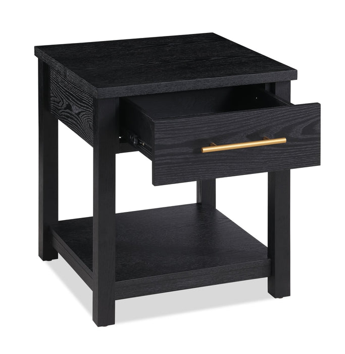 Dalton 20\" End Table with Drawer – Black 