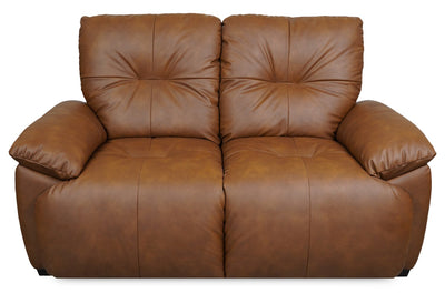 Bello 67" Leather-Look Fabric Power Reclining Loveseat - Brown | Causeuse à inclinaison électrique Bello de 67 po en tissu d’apparence cuir - brune