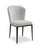 Zoe Dining Chair with Polyester Fabric & Channeled Tufting, Metal - Grey