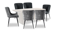 Lexi 7-Piece Dining Set - Grey and White 