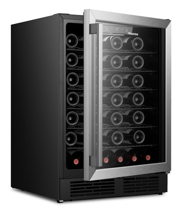Hisense 5.4 cu. ft. 54-Bottle Hybrid Beverage and Wine Cooler with Reversible Door - Black - HWS054B1ASD