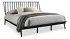 Milan Platform Bed with Headboard & Frame,  Mid-Century Modern, Black - King Size