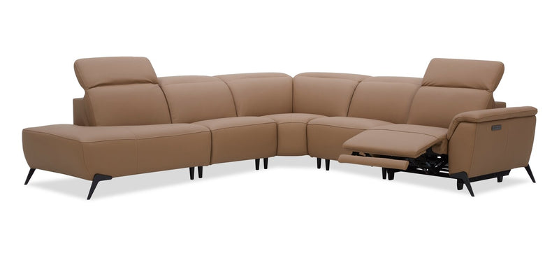 Valencia 5-Piece Left-Facing Power Reclining Sectional - Blanca Macha