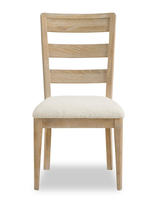 Aspen 6pc Dining Package with 80-104\"Extension Table, Bench & 4 Chairs, Fabric - Natural