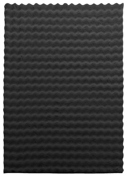 Faux Fur Bubble Dark Grey Area Rug with Memory Foam Backing - 5' x 7'