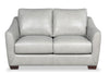 Royce Genuine Leather Loveseat - Dove Grey