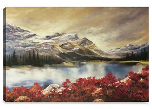 Banff Red Trees Canvas Artwork – 24
