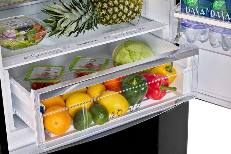 Unique Classic Retro 28\" 17 Cu Ft. Bottom Mount Refrigerator - Black - UNQ-455L B AC