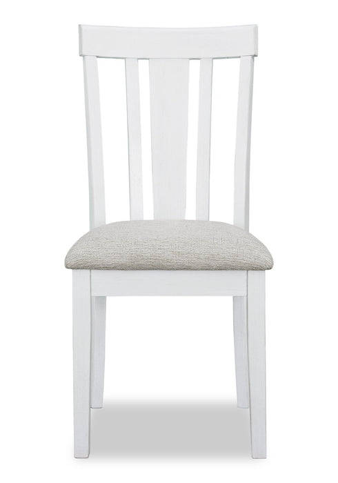 Brook 5pc Dining Set with Table & 4 Chairs, 42-54\"W Extension, Round - White/Brown