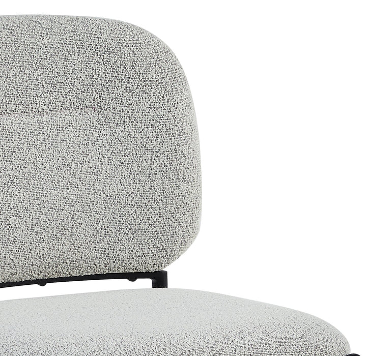 Luka Dining Chair with Boucle Fabric, Metal - Beige 