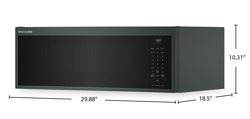 KitchenAid 1.1 Cu. Ft. Smart Low-Profile Over-the-Range Microwave - Juniper - YKMML550RJP