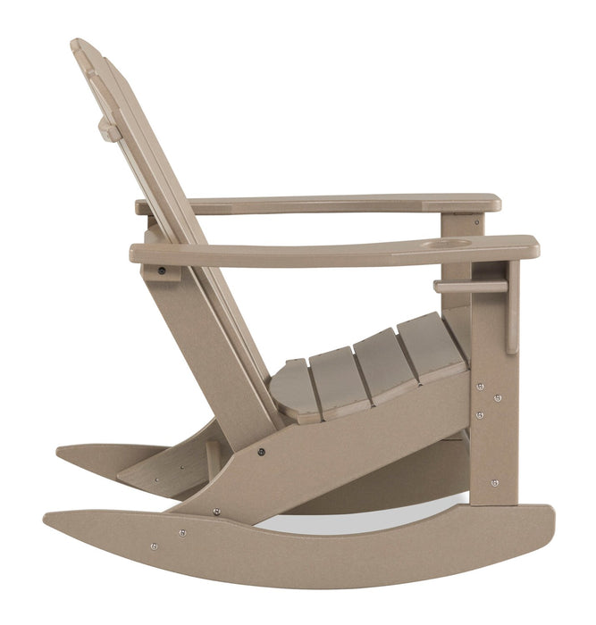 Bask Outdoor Patio Rocking Chair - High Density Plastic, UV & Weather Resistant - Taupe