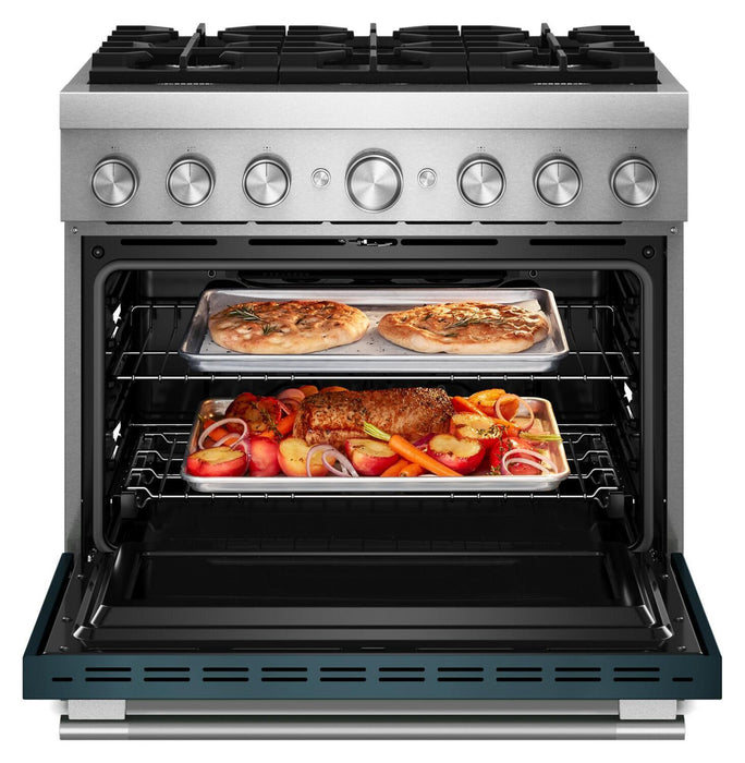 KitchenAid 5.1 Cu. Ft. Dual Fuel Range with No Preheat Air Fry – Agave - KFDS936SAG