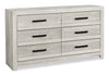 ["Aspen Bedroom 6-Drawer Dresser, 59\"W x 33\"H - Grey"]