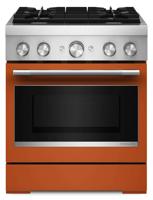 KitchenAid 4.1 Cu. Ft. Dual Fuel Range with No Preheat Air Fry Mode – Scorched Orange - KFDS930SSC