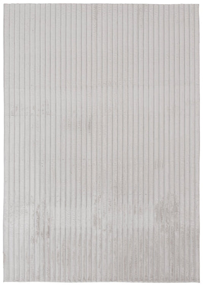 Dream Step Memory Foam Channel Light Grey Faux Fur Area Rug - 7' x 10' | Carpette Dream Step à canaux en fausse fourrure gris clair avec mousse à mémoire de forme - 7 pi x 10 pi