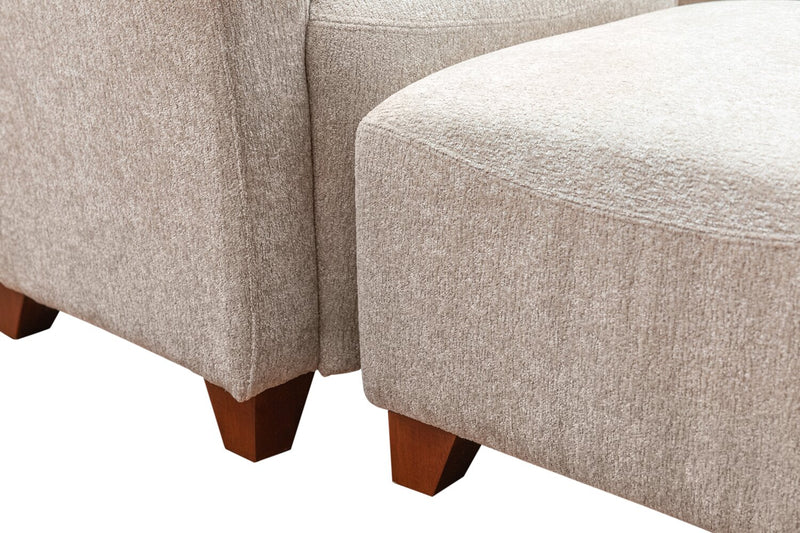 Zello 22\" Linen-Look Fabric Ottoman - Linen
