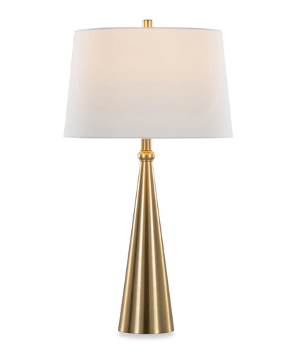 Alison 30" Metal Table Lamp with White Linen - Gold 