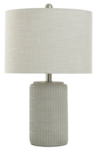 Archer 21” Grey and White Ceramic Table Lamp 