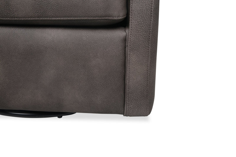 Ever 28\" Swivel Leather-Like Fabric Accent Chair – Dark Brown 