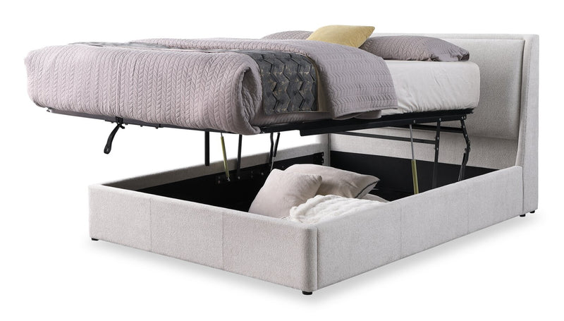 Nico Fabric Storage King Bed – Grey