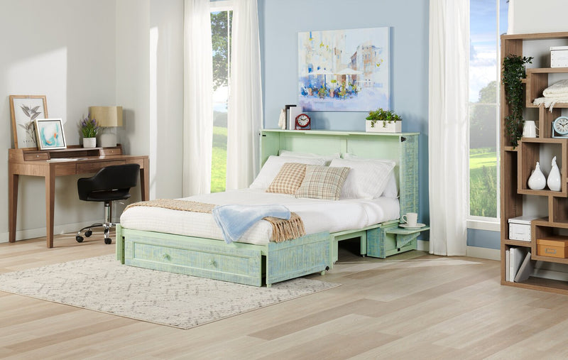 Parker Cabinet Bed, Seafoam - Queen Size