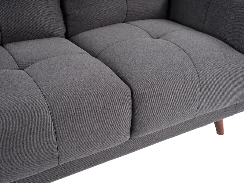 Brook 84\" Fabric Loveseat with Tufted Cushions – Charcoal
