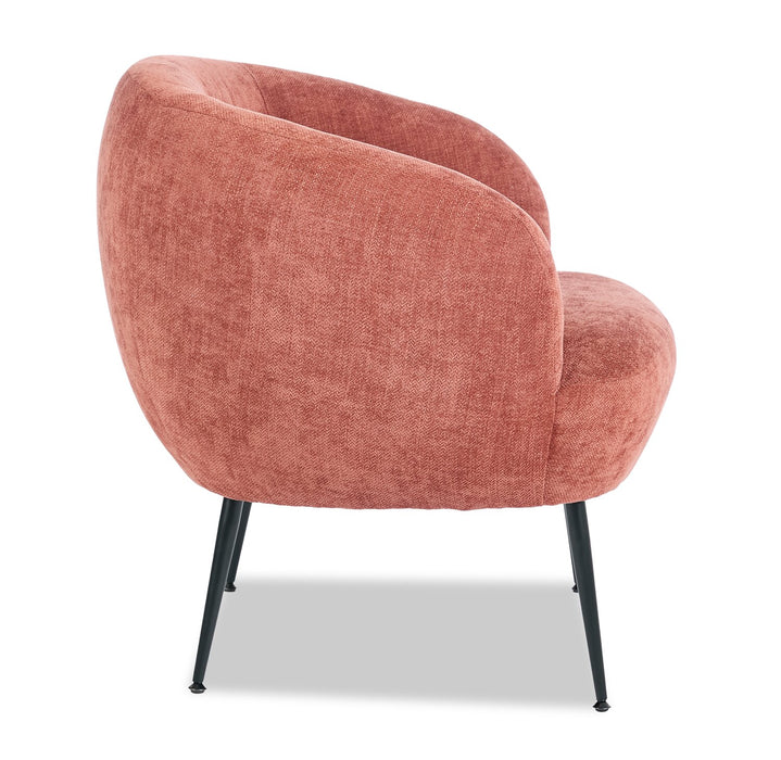 Nova 28.7\" Boucle Fabric Accent Chair - Orange