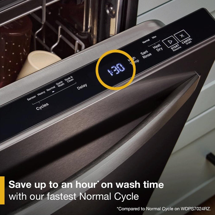 Whirlpool 24\" 47 dBA Built-In Dishwasher - Fingerprint Resistant Black Stainless Steel - WDTS8024SV