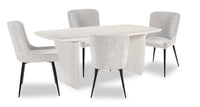 Lexi 5-Piece Dining Set - Taupe and White 