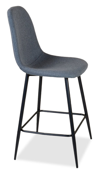 Jax Counter-Height Stool with Polyester Fabric, 26\"H, Metal - Charcoal