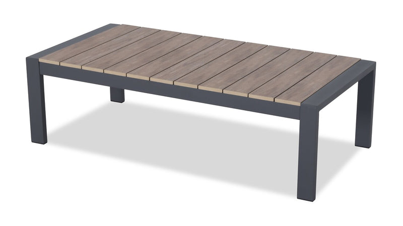 Tuscany  4-Piece Outdoor Patio Set with Sofa, 2 Chairs & Coffee Table - Metal, UV & Weather Resistant - Beige/Black