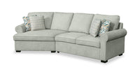 Scott Living Haven 2-Piece Left-Facing Chenille Fabric Cuddler Sectional - Seafoam Blue 