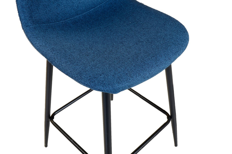 Jax Counter-Height Stool with Polyester Fabric, 26\"H, Metal - Blue