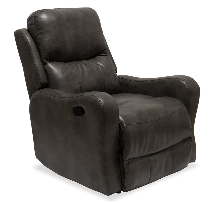 Ellis 32\" Faux Leather Glider Reclining Chair – Grey 